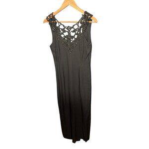 Jessica McClintock Gunne Sax Black Sleeveless Dress With Lace Cut-Out Back 9/10